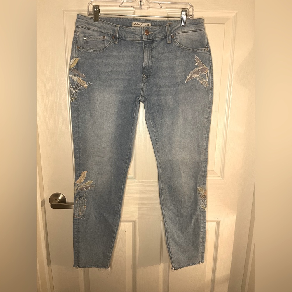 Mavi Adriana mid rise boho autumn fauna embroidered jeans size 32